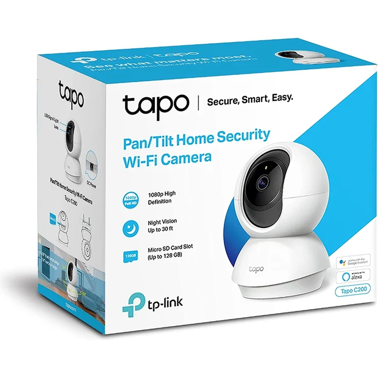 TP-Link Tapo C200 WLAN IP Kamera Überwachungskamera (Linsenschwenkung- und Neigung, 1080p-Auflösung, 2-Wege-Audio, Nachtsicht zu 9m, bis zu 128 GB lokaler Speicher auf SIM Karte), Weiß – Bild 9