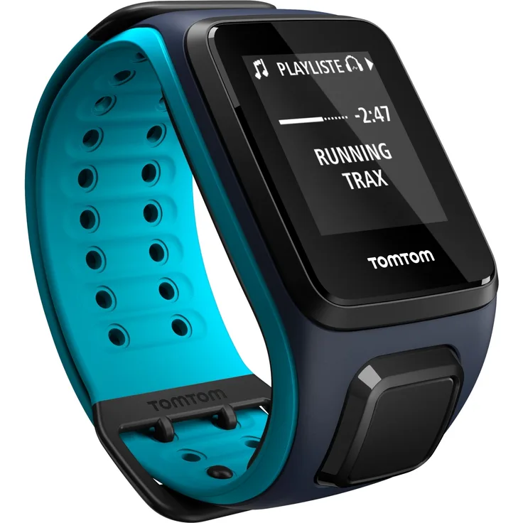 TomTom Runner 2 Music + Bluetooth H Fitness-Tracker Schwarz/Blau