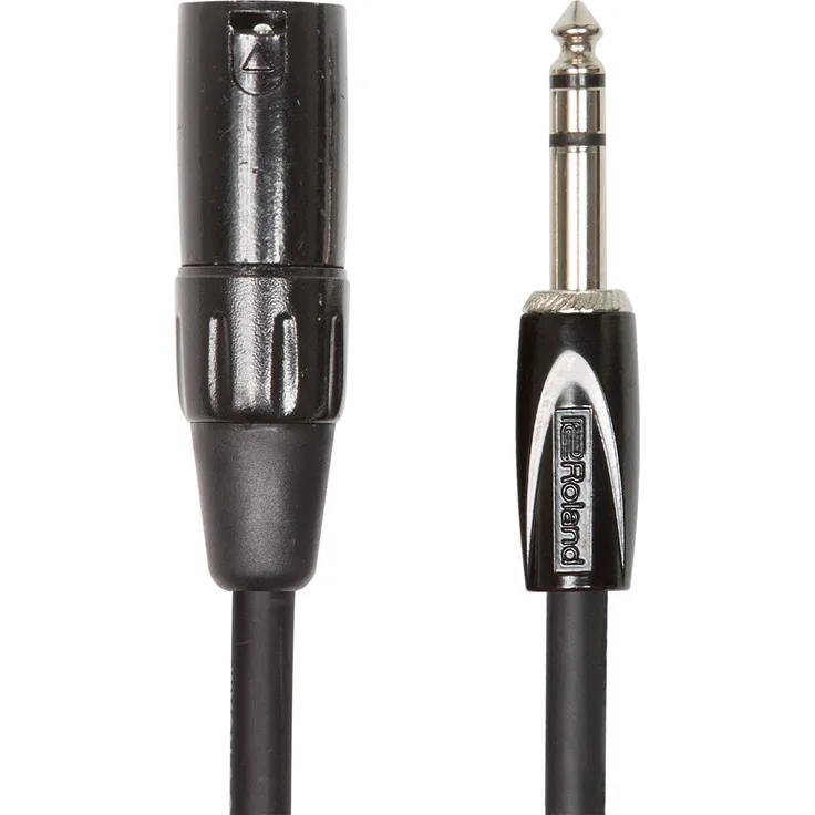 Roland Black-Serie symmetrisches Verbindungskabel 6,3-mm-TRS-Klinke (männlich) auf XLR (männlich), Länge: 4,5m RCC-15-TRXM