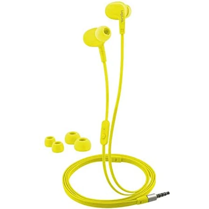 LogiLink HS0043 In-Ear Kopfhörer, mit Mikrofon, gelb – Bild 3
