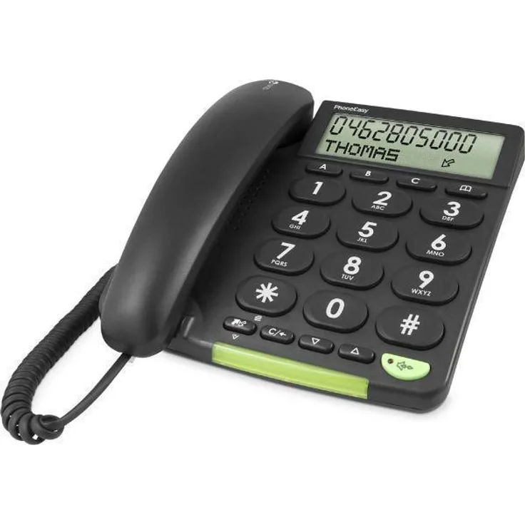 Doro PhoneEasy 312cs Schnurgebundenes Großtastentelefon mit großem Display schwarz