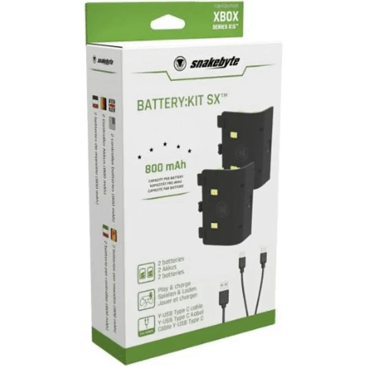 Snakebyte BATTERY:KIT SX, 2 AKKUS für XBOX Series X, schwarz – Bild 1