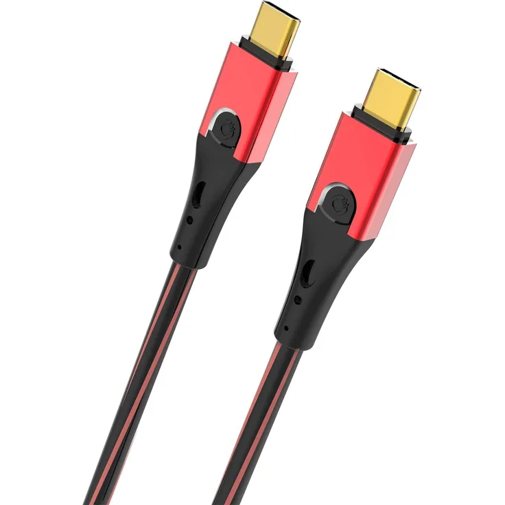 Oehlbach USB-Evolution CC - hochwertiges USB-Kabel 3.1 USB-C auf 3.1 USB-C (Lade-und Datenkabel) schwarz/rot, 2 m