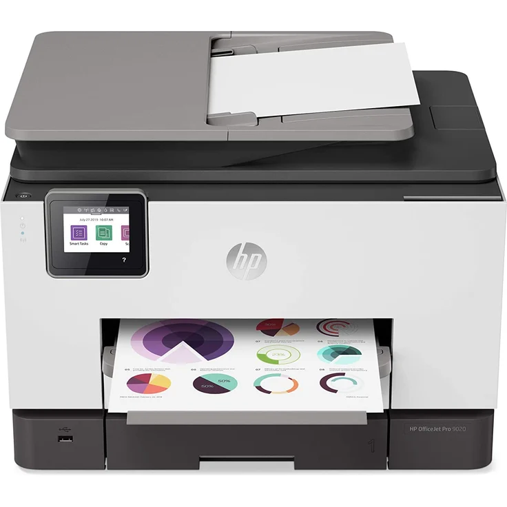 HP OfficeJet Pro 9020 (4-in-1) Multifunktionsdrucker - (Thermal Inkjet) Farbe, Druckgeschwindigkeit: 22 s/w, 18 Farbe, Auflösung: 1200 x 1200, USB, LAN, RJ-11, WLAN, AirPrint, NFC, WiFi-Direct, Instant Ink (1MR78B) – Bild 6