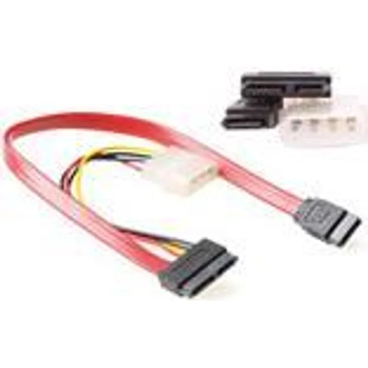 ACT Micro SATA(6+7) female - SATA(7) female + 13,30cm (5,25'') male (4 pins) 0,30 m. Length: 0.3 m Slim sata 13p cbl-sata7 0.30m (AK3415)