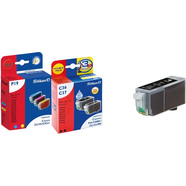 Pelikan Druckerpatronen 5+1 ersetzen (Canon PGI-520BK, CLI-521BK, CLI-521C, CLI-521M, CLI-521Y)