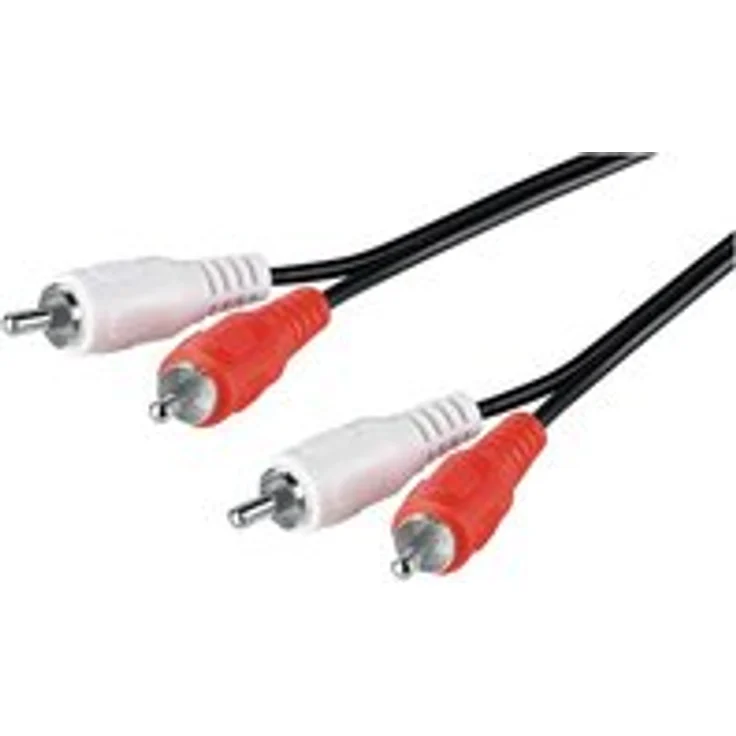 Wentronic 50097 2x Cinch Stecker auf 2x Cinch Stecker Cinchkabel 0.5m, schwarz – Bild 1