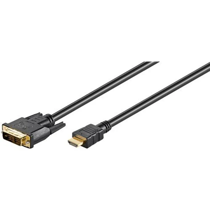 Goobay 51881 DVI-D-HDMI Kabel, Vergoldet, Schwarz