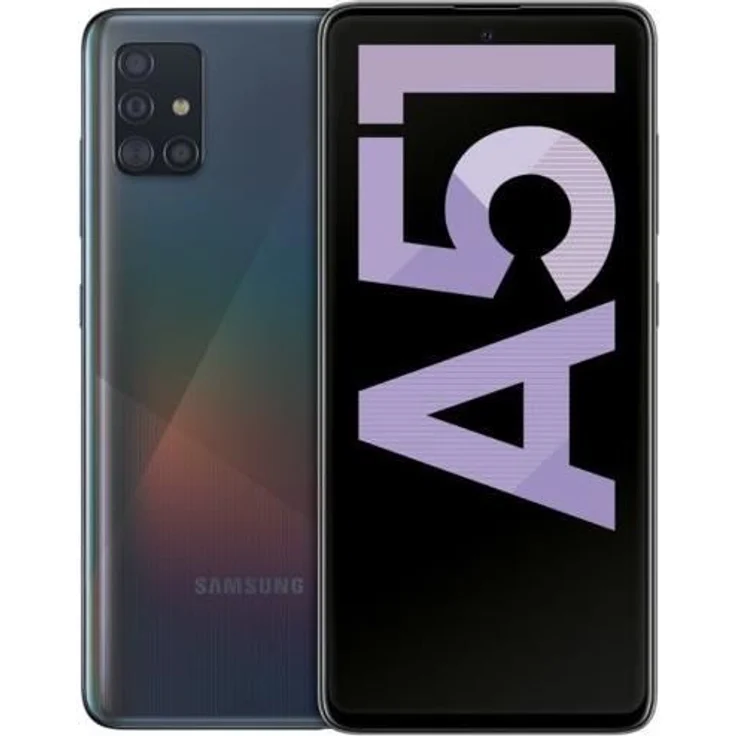 Samsung Galaxy A51 Smartphone 16,51cm (6,5 Zoll) Super AMOLED-Display, 128GB interner Speicher, 4GB RAM, Nano-SIM, Android, Prism Crush Black – Bild 1