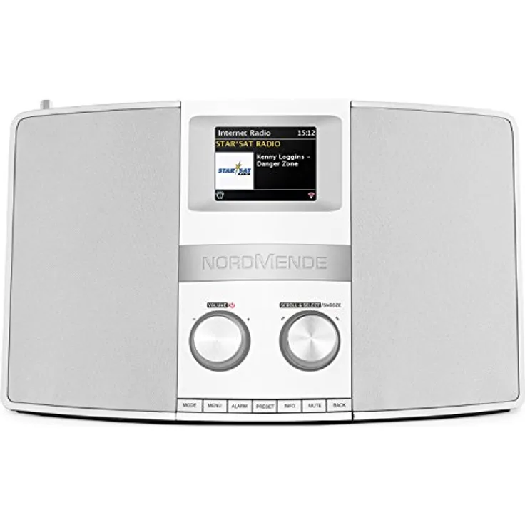 Nordmende Transita 400 Internetradio (DAB+ Radio, UKW, W-LAN, Spotify Connect, Bluetooth, NFC, Farbdisplay, Wecker, Kopfhöreranschluss, AUX-In) weiß-silber