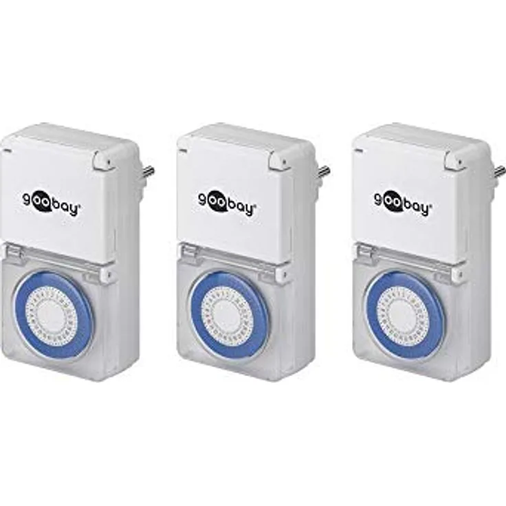 Goobay 3er Pack Zeitschaltuhr Spritzwassergeschützt IP44, 3 ) (Pack of 3)