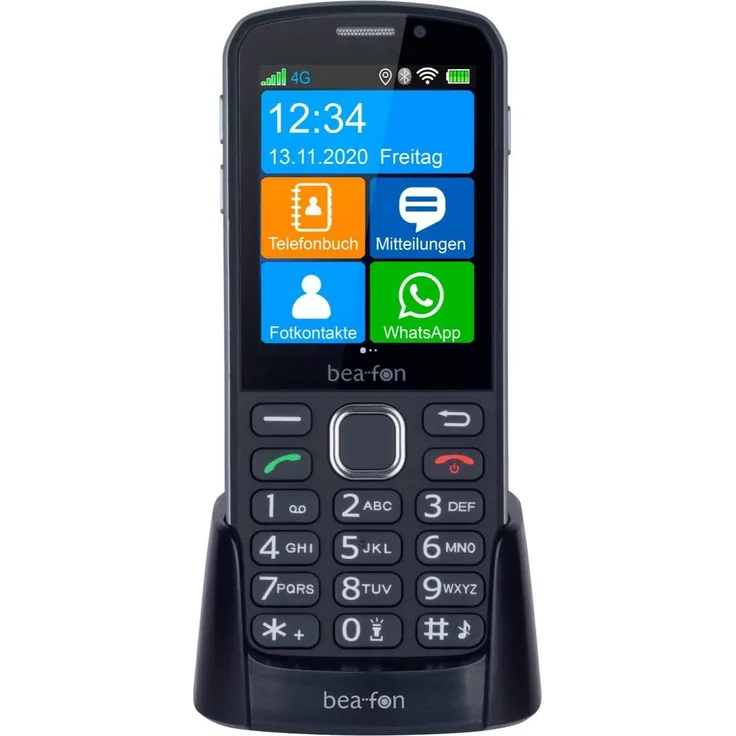 Beafon SL860 Touch Block-Handy 7,11cm (2,8 Zoll) Farbdisplay, 0,5GB RAM, Single-SIM, Schwarz, Silber