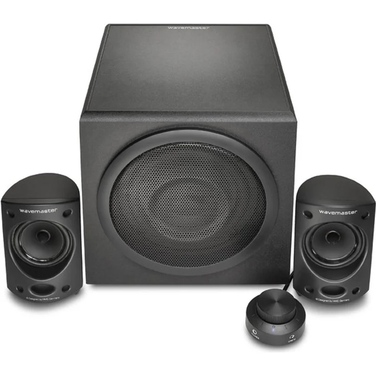 Wavemaster MOODY 2.1 Lautsprecher System (65 Watt) Aktiv-Boxen Nutzung für TV-Tablet-Smartphone-PC schwarz (66202) – Bild 2