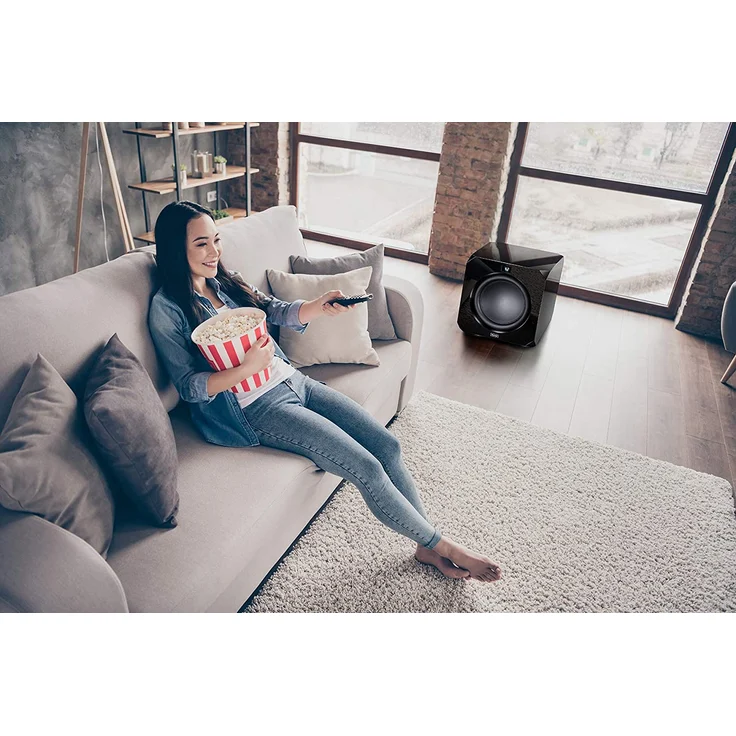 Magnat Omega CS 12, schwarz - leistungsstarker Aktiv-Subwoofer für tiefe und präzise Bässe für Heimkino und Musik schwarz  – Bild 8
