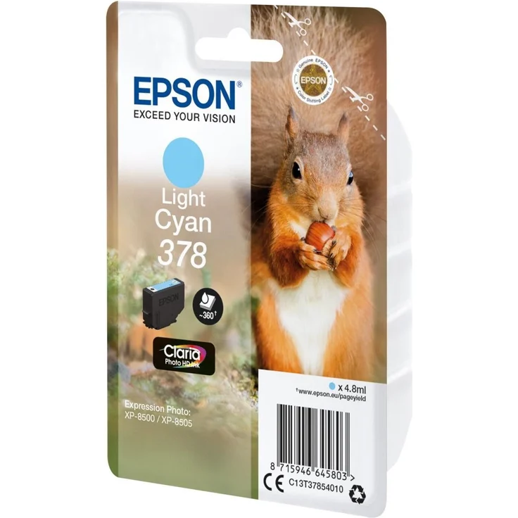 Epson Original 378 Tinte Eichhörnchen, XP-8500 XP-8600 XP-8605 (hell cyan) – Bild 1