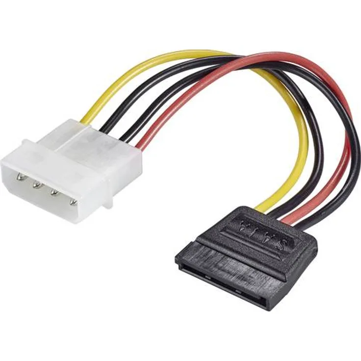 Renkforce Strom Adapter (1x IDE-Strom-Stecker 4pol. - 1x SATA-Strom-Buchse 15pol.) 0.15 m Schwarz, Rot, Gelb (RF-4174632)