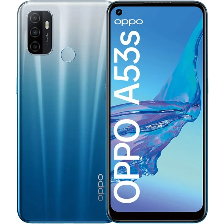Oppo A53s Smartphone 16,51cm (6,5 Zoll) IPS-Display, 128GB interner Speicher, 4GB RAM, Dual-SIM, Fancy Blue – Bild 1