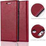 cadorabo Hülle für Huawei P9 in APFEL ROT Handyhülle mit Magnetverschluss, Standfunktion und Kartenfach Case Cover Schutzhülle Etui Tasche Book Klapp Style