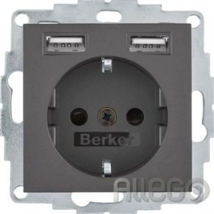 Berker Steckdose SCHUKO, USB B.3, anthrazit mt. 48031606