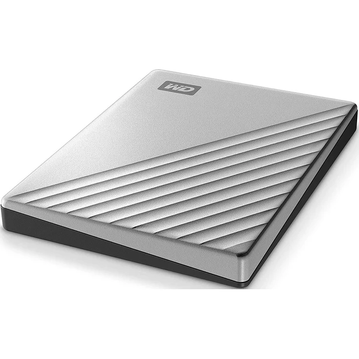 WD My Passport Ultra for Mac WDBKYJ0020BSL - Festplatte - verschlüsselt - 2 TB - extern (tragbar) - USB 3.0 (USB-C Steckverbinder) - 256-Bit-AES - Silber (WDBKYJ0020BSL-WESN) – Bild 1