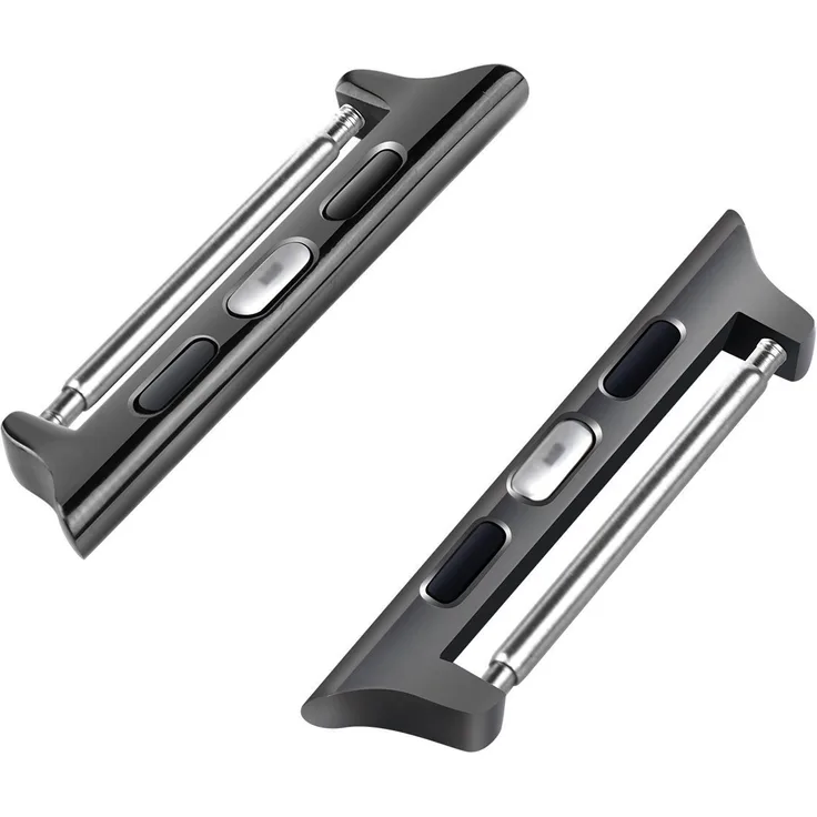 Burkley Apple Watch Connector Adapter mit Federsteg 42-44mm Stegbreite 22mm in Schwarz