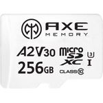AXE 256 GB MicroSDXC Speicherkarte + SD-Adapter mit A2 App Performance, V30 UHS-I U3 4K Ultra HD Klasse 10 - AXS2A256