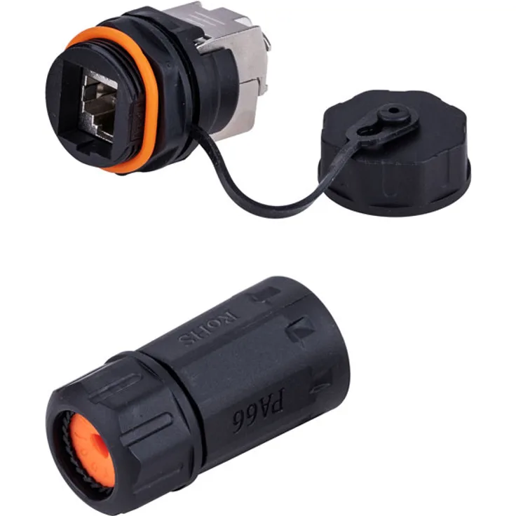 InLine Patchkabelbuchse Set RJ45 Cat.6A, wasserdicht IP68