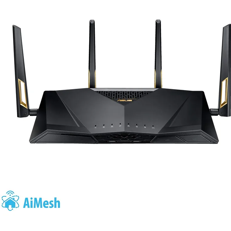 Asus RT-AX88U Gaming Router (Ai Mesh WLAN System, WiFi 6 AX6000, Gaming Engine, 8x Gigabit LAN Link Aggregation, 1.8 GHz QC CPU, AiProtection, USB 3.0) (Router bis zu 220 m²)