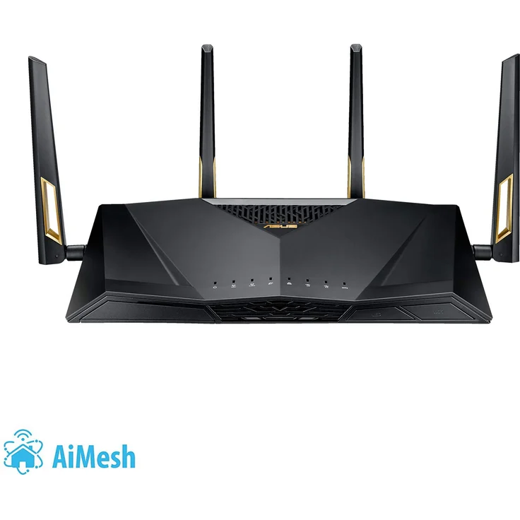Asus RT-AX88U Gaming Router (Ai Mesh WLAN System, WiFi 6 AX6000, Gaming Engine, 8x Gigabit LAN Link Aggregation, 1.8 GHz QC CPU, AiProtection, USB 3.0) (Router bis zu 220 m²) – Bild 1