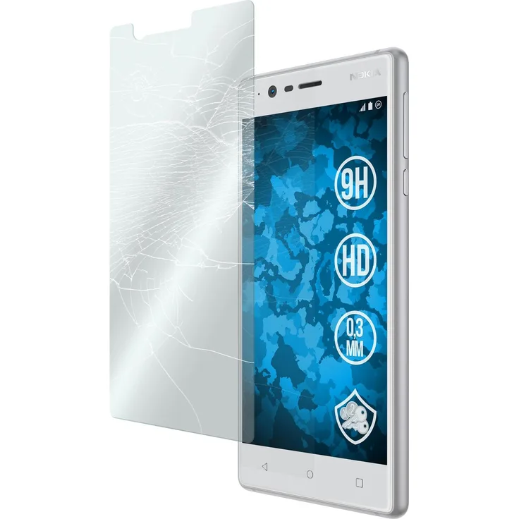 2 x Glas-Folie klar für Nokia 3 PhoneNatic Panzerglas für 3
