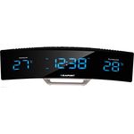Blaupunkt CR12BK Radiowecker mit LED-Display, Temperatur Innentemperatur Außentemperatur Uhrzeit Wecker Schwarz