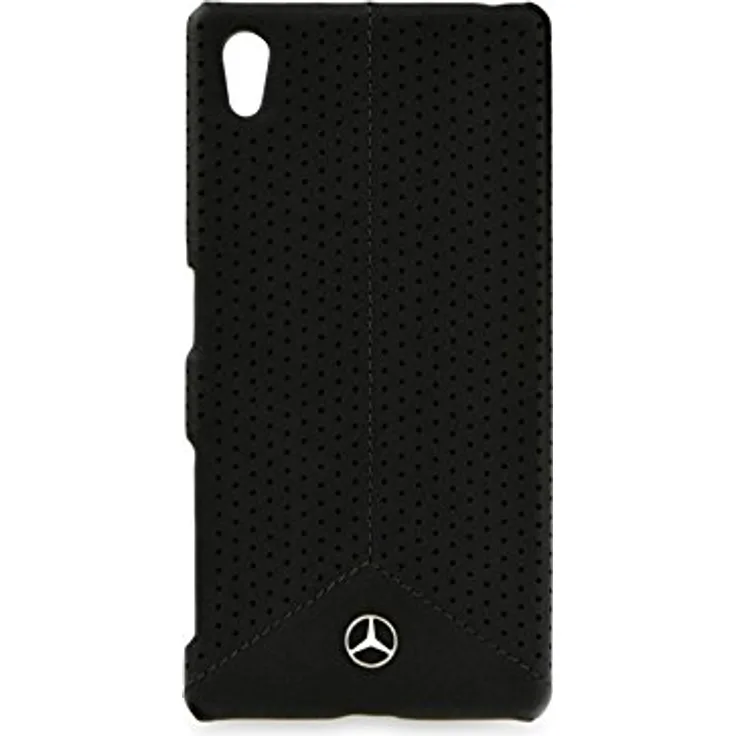 Mercedes-Benz MEHCSZ5PEBK Hard Hülle Leder Perforated Pure Line für Sony Xperia Z5, Z5 Dual, Blister schwarz