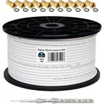 135dB 100m Koaxial SAT Kabel HQ-135 PRO 4-fach geschirmt für DVB-S / S2 DVB-C und DVB-T BK Anlagen + 10 vergoldete F-Stecker SET Gratis dazu