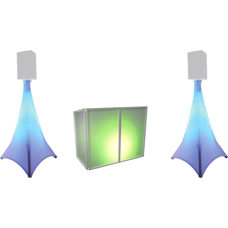 Eurolite Set Akku 2x Flat Light 3 sw, Bar-6, Ständer