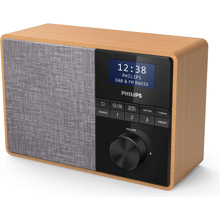 Philips TAR5505/10 Tragbares Radio mit Bluetooth, LCD-Display, braun, grau – Bild 2