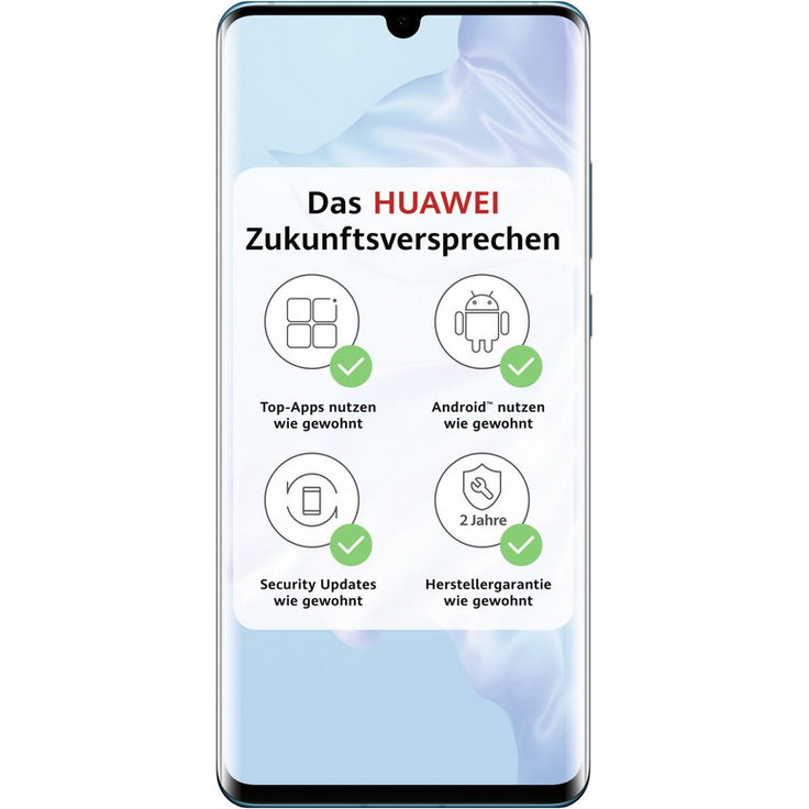 Huawei P30 Pro Smartphone 16,43cm (6,47 Zoll) OLED-Display, 128GB interner Speicher, 8GB RAM, Dual-SIM, Android, Breathing Crystal