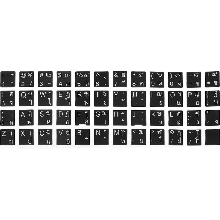 sourcingmap Weiße Buchstaben Thai Tastatur Aufkleber Abziehbild Schwarz für Laptop PC DE