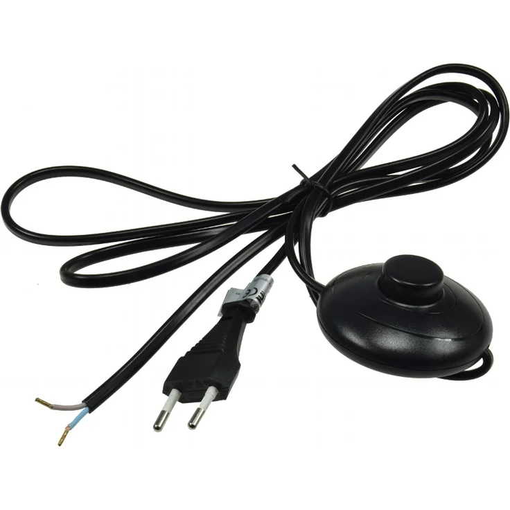 Anschlußkabel 2-pol 2.0m schwarz - Fußschalter