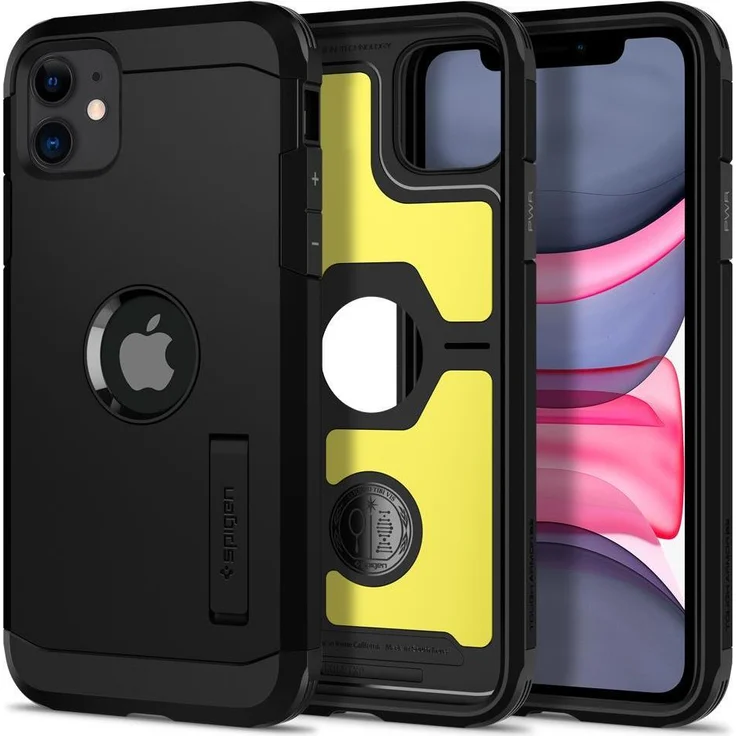 Spigen Tough Armor Kompatibel mit iPhone 11 Hülle, Doppelte Schutzschicht Extrem Fallschutz Handyhülle für iPhone 11 Case Schwarz 076CS27190 – Bild 1
