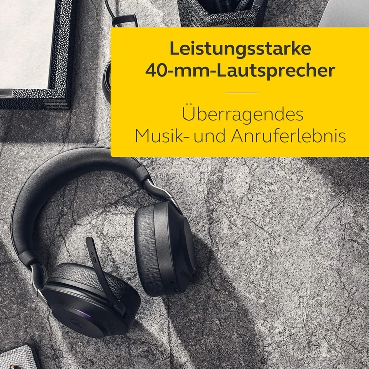 Jabra Evolve2 85 Wireless Headset, Noise Cancelling Microsoft Teams Stereo Kopfhörer mit langer Akkulaufzeit, USB-C Bluetooth Adapter, schwarz – Bild 5