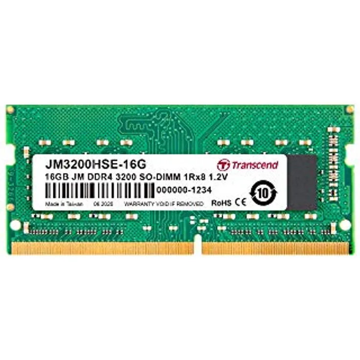 Transcend JM3200HSE-16G Arbeitsspeicher 16 GB DDR4 3200 MHz Arbeitsspeicher Modul (16 GB, DDR4, 3200 MHz, SO-DIMM) - Preisvergleich