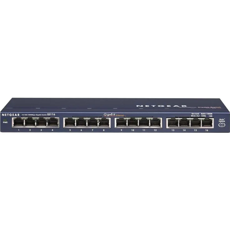 Netgear GS116GE 16-Port Gigabit Ethernet LAN Switch Unmanaged (für Desktop mit ProSAFE-Lifetime-) blau – Bild 1