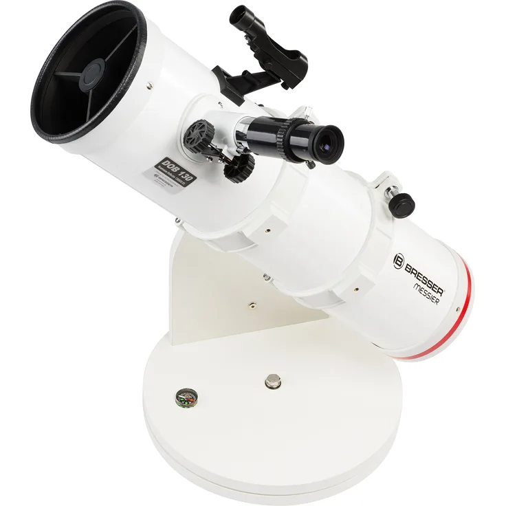 Bresser Teleskop Messier 5'' Dobson mit parabolischer Optik, universeller Prismenschiene für andere Montierungen und hoher Vergrößerung, bereits vormontiert und startklar