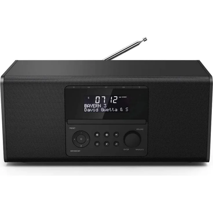 Hama DR1550CBT CD-Radio mit Bluetooth, LCD-Display, Wecker, schwarz