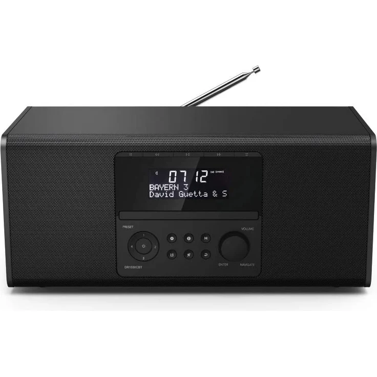 Hama DR1550CBT CD-Radio mit Bluetooth, LCD-Display, Wecker, schwarz – Bild 1