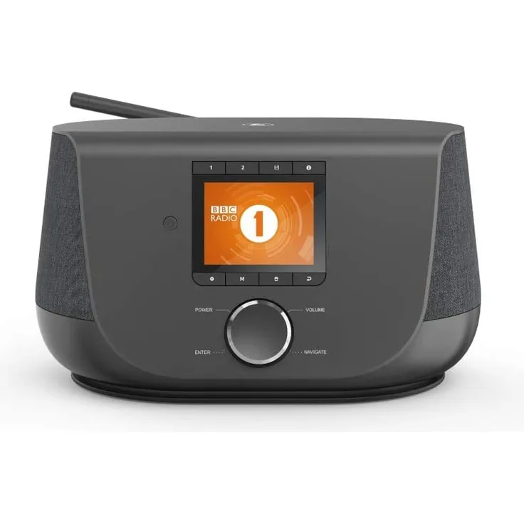 Hama DIR3300SBT Mini Tischradio mit Bluetooth, WLAN, Wecker, TFT-Display, Wecker, schwarz