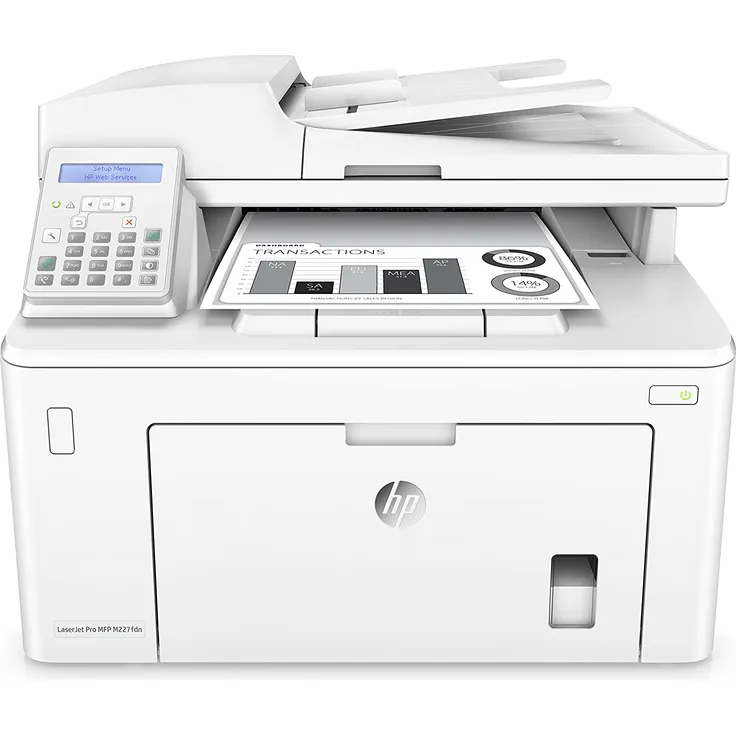 HP LaserJet Pro MFP M227fdn (4-in-1) Multifunktionsdrucker - (Laser) Mono, Druckgeschwindigkeit: 28 s/w, Auflösung: 1200 x 1200, USB, LAN, RJ-11, AirPrint, Mobile Print, Cloud Print (G3Q79A)
