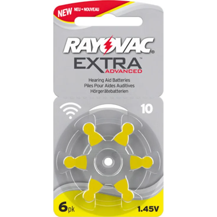 Rayovac - Extra Advanced 10 / PR70 - 1,4 Volt 105mAh Zn/Luft - 6er Blister – Bild 1
