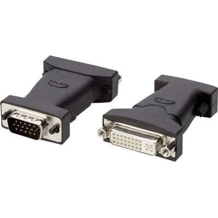 Belkin PRO Series Digital Video Interface Adapter - DVI-Adapter - DVI-I (W) bis HD-15 (VGA) (M) - Daumenschrauben