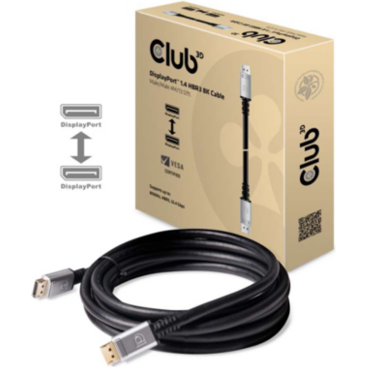 Club 3D CAC-1069 DisplayPort 1.4 HBR3 8K Kabel Schwarz